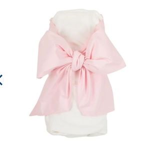 EUC Beaufort Bonnet Bow Swaddle in Pink Swiss Dot